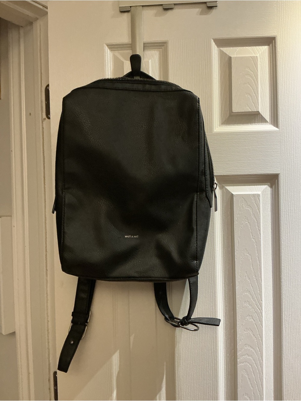 Matt & Nat Black Minimalist vegan leather Backpack
